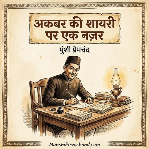 मुंशी प्रेमचंद कृत अकबर की शायरी पर एक नज़र का कवर इमेज