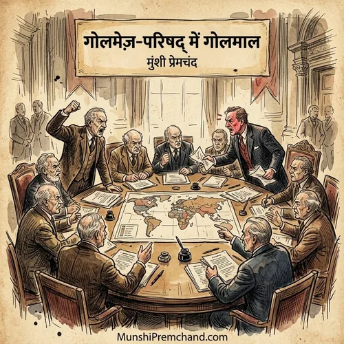 मुंशी प्रेमचंद कृत गोलमेज़-परिषद् में गोलमाल का कवर इमेज