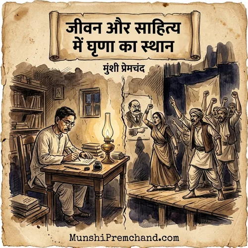 मुंशी प्रेमचंद कृत जीवन और साहित्य में घृणा का स्थान का कवर इमेज
