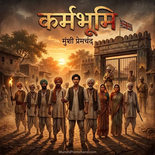 मुंशी प्रेमचंद कृत कर्मभूमि का कवर इमेज