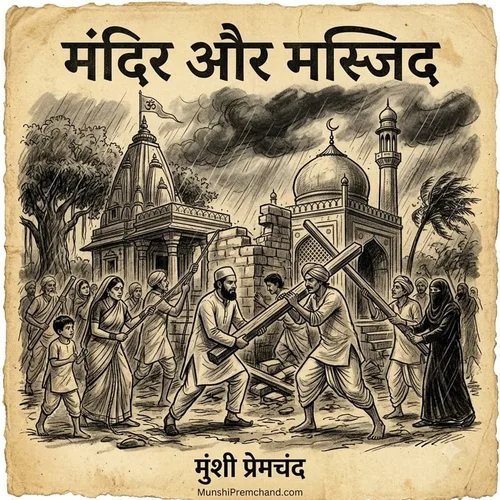 मुंशी प्रेमचंद कृत मंदिर और मस्जिद का कवर इमेज