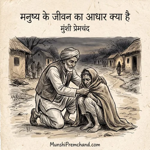 मुंशी प्रेमचंद कृत मनुष्य के जीवन का आधार क्या है का कवर इमेज