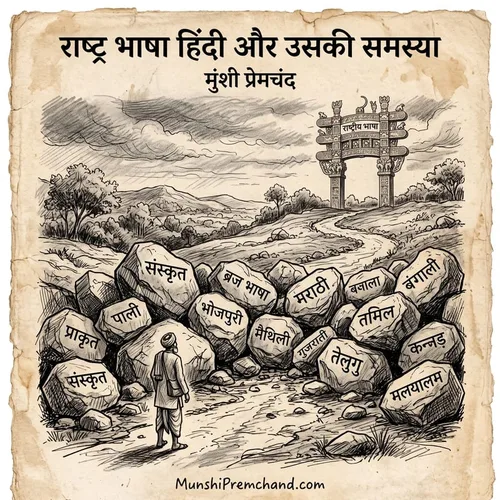 मुंशी प्रेमचंद कृत राष्ट्रभाषा हिंदी और उसकी समस्या का कवर इमेज