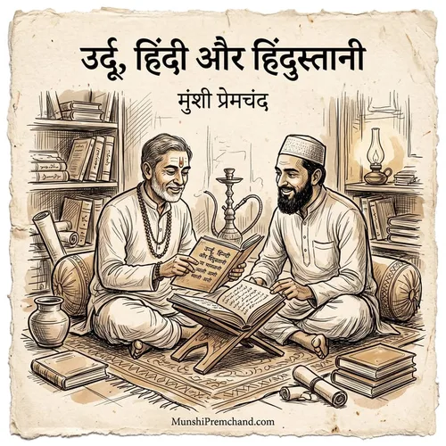 मुंशी प्रेमचंद कृत उर्दू, हिंदी और हिंदुस्तानी का कवर इमेज